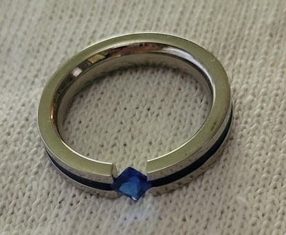 Stainless Thin Blue Line Ring