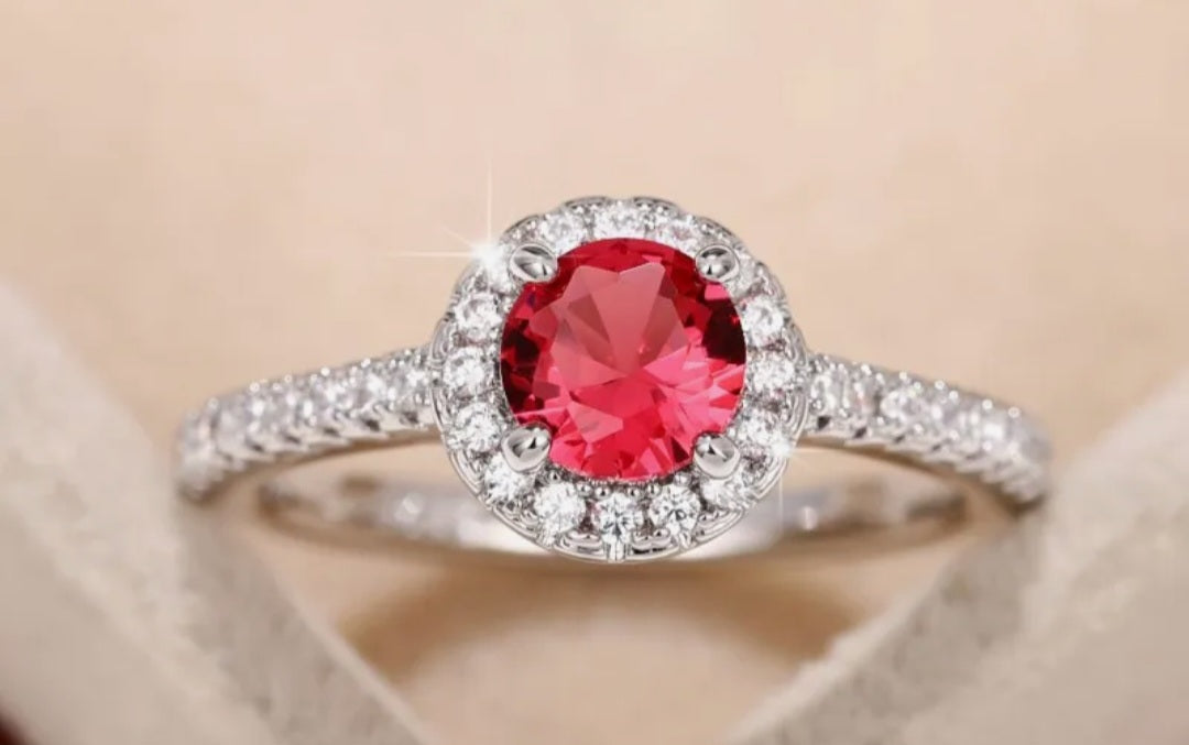 Ruby Halo Ring