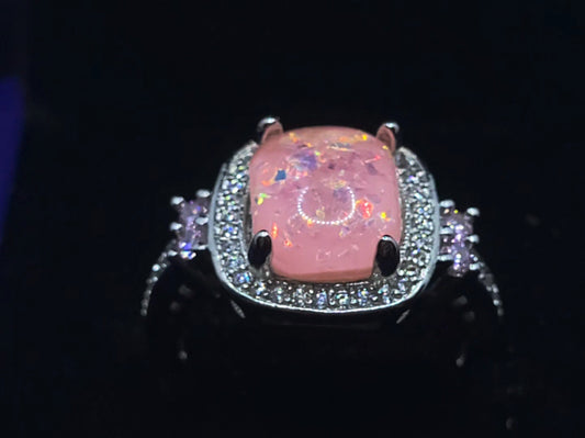 Pink opal ring