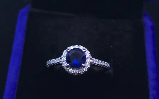 Sapphire Halo Ring