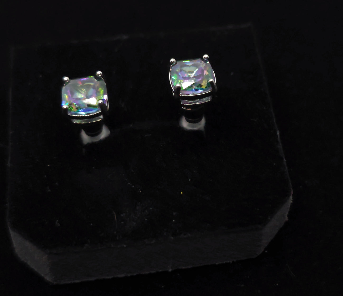 Mystic topaz stud earrings