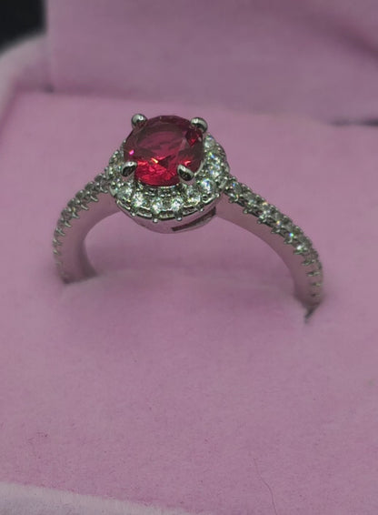 Ruby Halo Ring