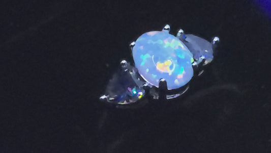 Opal & Amethyst ring